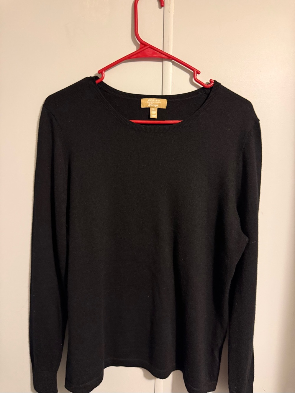Charter Club Luxury 100% Extra Fine Merino Wool Black Sweater Women’s XL